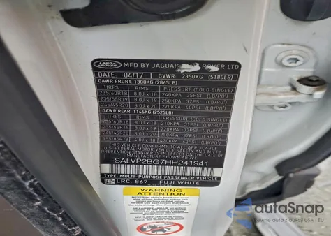 2017 Land Rover Range Rover Evoque Se из США, поврежденный, VIN SALVP2BG7HH241941